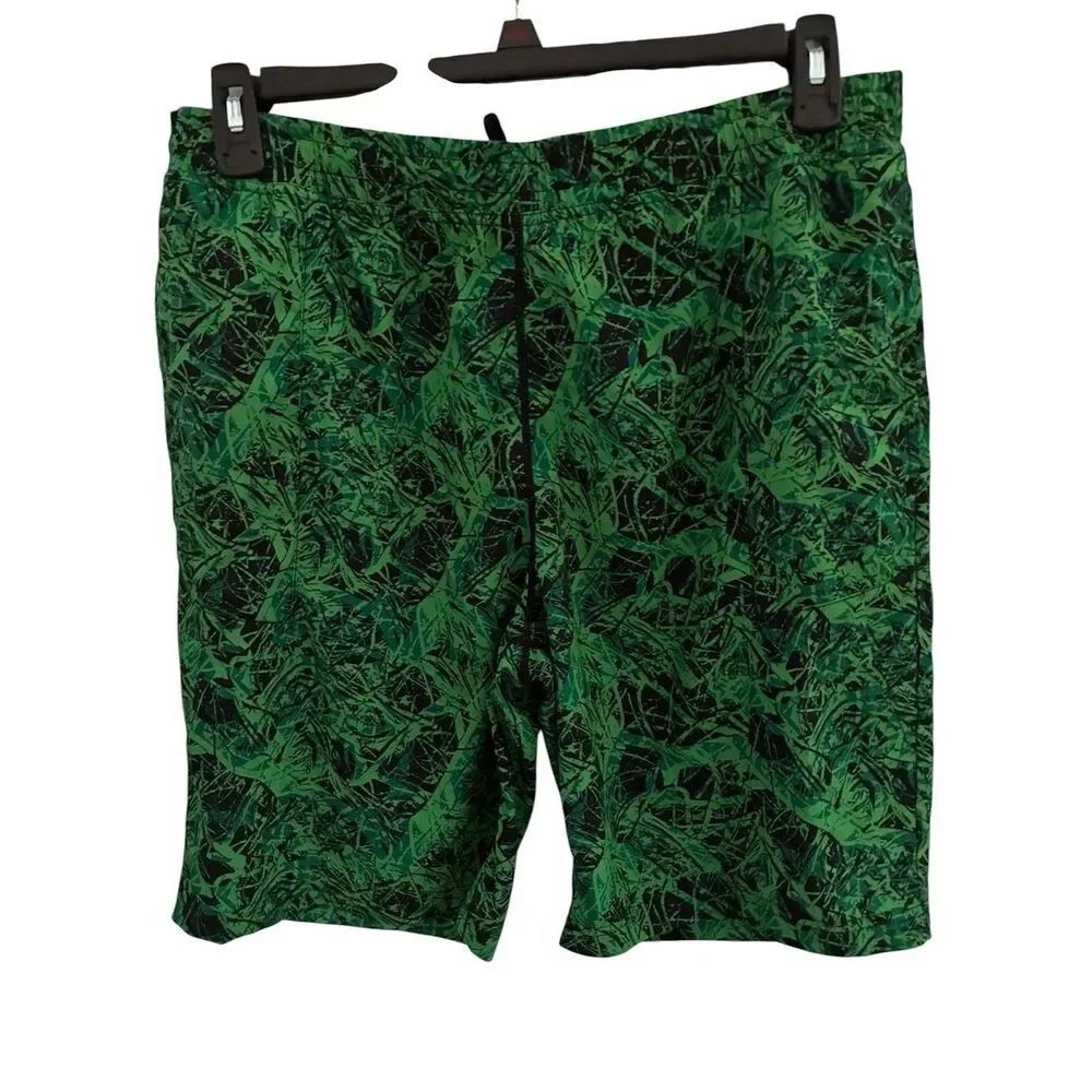 FL2 Green Patterned Swim Shorts Mens Size L